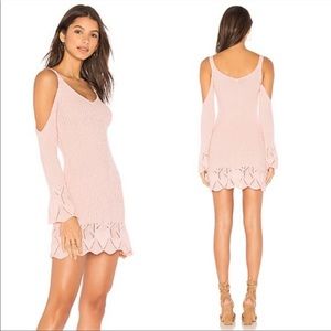 LOVERS + FRIENDS Denny Ribbed Pink Sweater Dress
